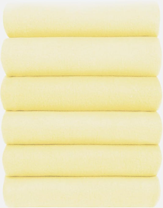 Fleece Throw Blankets Bulk Fleece Blankets Solid Wholesale Lightweight Warm Soft for Pet Bed Sofa Couch Office Wedding Gifts Travel Seasons Lemon 50x60 Inches Pack of 6