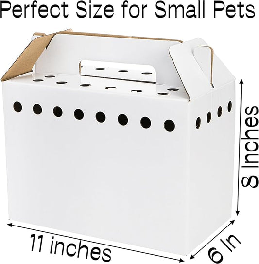 Coloch 20 Pack Cardboard Pet Carrier for Small Pets, 11x8x6 Inches Disposable Pet Transport Box for Pullets, Fowls, Hamsters, Gerbils, Reptiles, Guinea Pigs