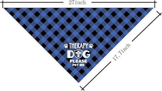 Dog Bandana, Therapy Dog Please Pet Me with, Dogs Scarf Classical Printing, Dogs Scarf Accessories, Doggy Kerchief Pet Kerchief, Christmas Birthday Thanksgiving Doggy Gift A01