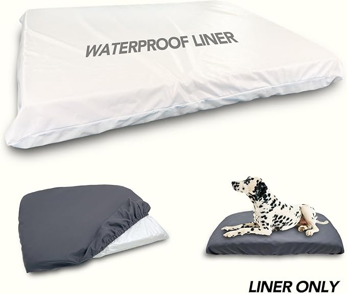 Waterproof Dog Bed Liner, Washable Replacement Cover Reusable Pet Pee Water Resistant Proof with Zipper, Liner Only 20x15 inch