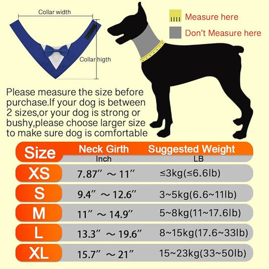 Dog Wedding Bandana, Formal Dog Tuxedo Adjustable Pet Collar with Bow, Small, Medium and Large Wedding Clothing, Birthday Gifts for Dogs (Small, Black)