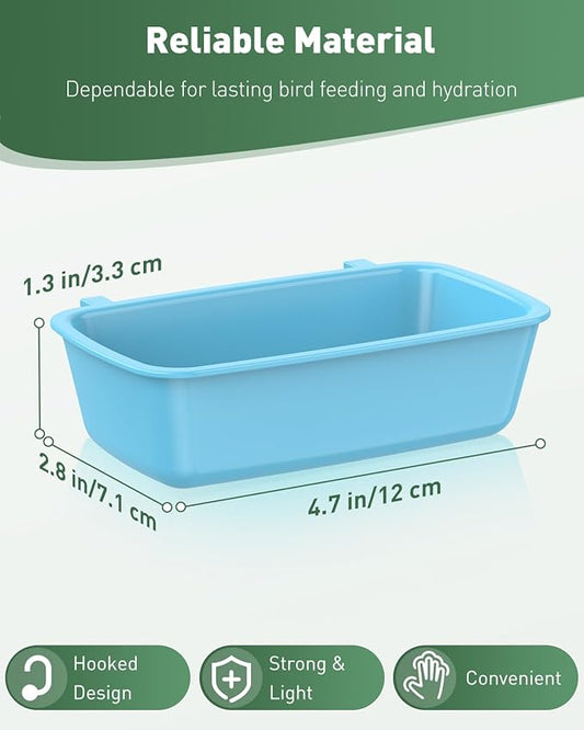 Pawfly 4 Pcs Cage Cups Hanging Plastic Bird Cage Feeders with Hooks 10 oz Rabbit Feeders for Cages Rabbit Food Bowls Waterers Bunny Cage Feeding Dishes for Small Pets Parrots Hamsters Guinea Pigs