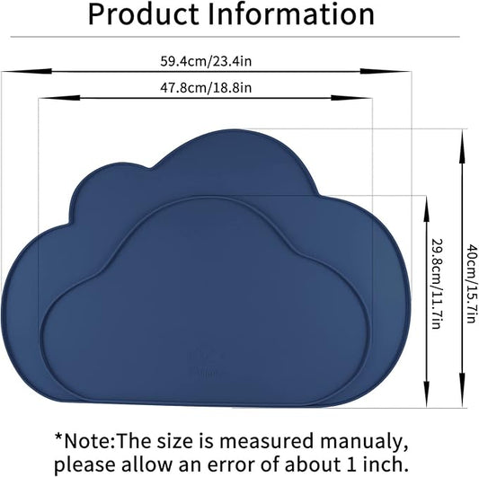 Ptlom Silicone Pet Feeding Mat for Dogs and Cats, High-Lips Pet Placemat Non-Slip Waterproof Bowl Mats Prevent Food and Water Overflow, Puppy Dish Tray Mat Suitable for Small Medium Large Pets, Navy