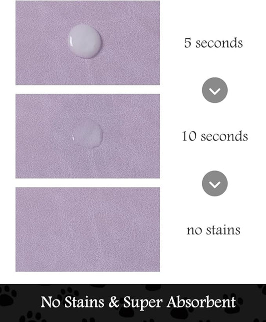 Pet Feeding Mat-Absorbent Dog Mat for Food and Water Bowl-No Stains Quick Dry Water Dispenser Mat-Dog Accessories Pet Supplies-Bowl for Messy Drinkers(Purple,16"x24"