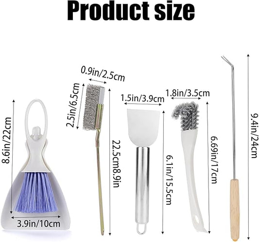 5Pcs Bird Cage Cleaner Set, Stainless Steel Poop Remover & Scraper Tool, Bird Cage Accessories for Small Animal Parakeet Hamster Rabbit Bird Cage Accessories
