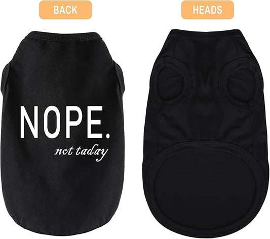 Discover Cozy Cotton Canine Wear: Soft, Lightweight, and Breathable Dog Shirt Vest with Eye-Catching Graphics(Nope not Today), Keeping Your Furry Friend Warm and Comfy! Grey XS