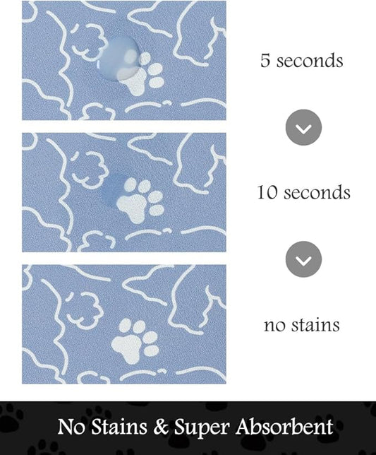 Pet Feeding Mat-Absorbent Dog Mat for Food and Water Bowl-No Stains Quick Dry Dog Water Dispenser Mat