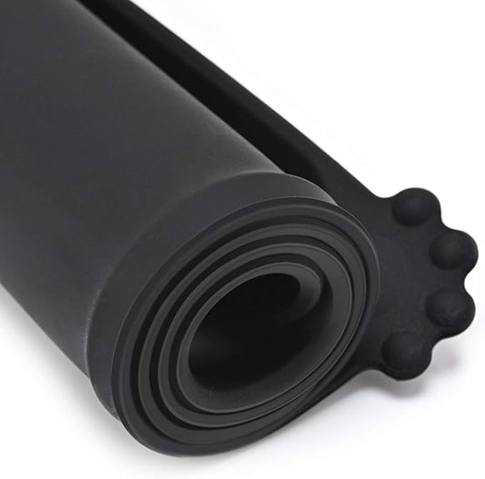 Silicone Waterproof Dog Cat Pet Feeding Mats, Non Slip, Easy Clean Pet Dog Cat Bowl Mats Placemat (24" x 16") Black