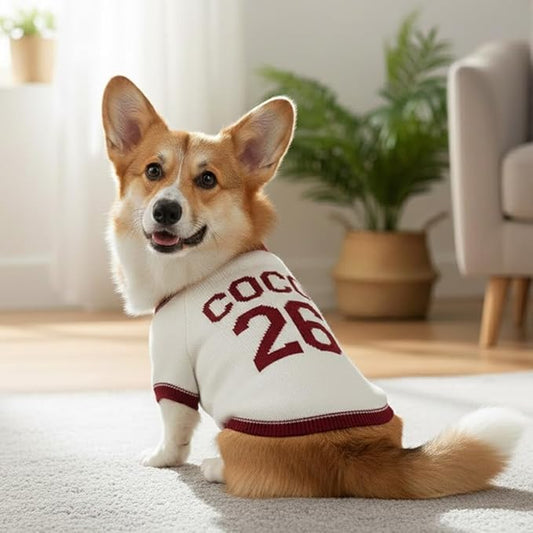 Custom Dog Sweater Personalized Pet Knit Outfit with Name Number Soft Warm Wearable Design for Puppy Owners Idea for Daily Use