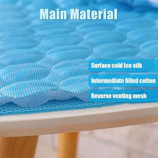 Washable Dog Cooling Mat Ice Silk Cooling Mat for Dogs Pet Self Cooling Pad Blanket Dog Cool Pad for Indoor & Outdoor Car Seats (Blue, 40x28 in)