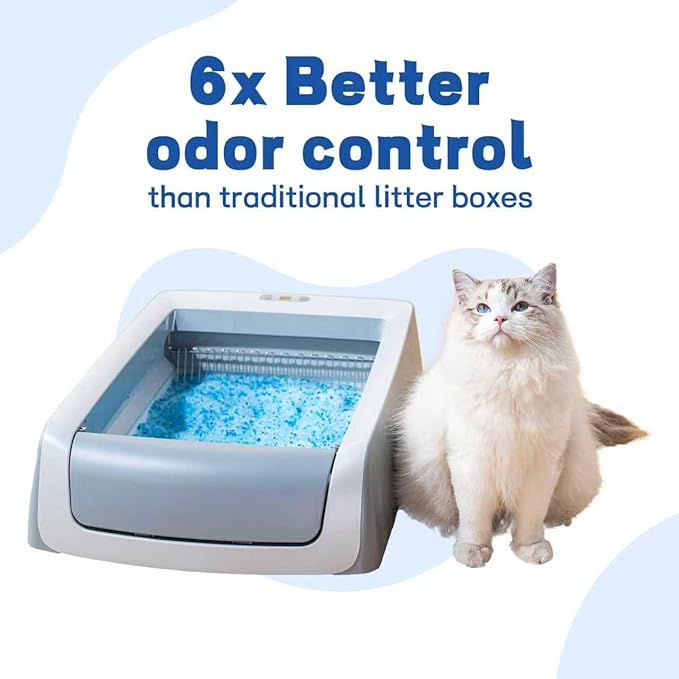 Crystal Cat Litter and Disposable Litter Trays (3 Sets) Compatible with Petsafe Scoop-Free Classic/Legacy/Smart Litter Boxes, Triple Leak Proof Design (3 pcs Blue)