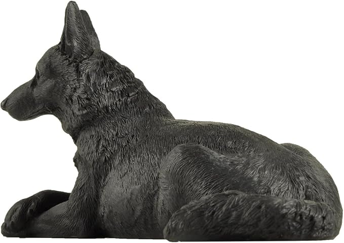 JFSM INC. 6" Black German Shepherd Dog Figurine β Hand-Painted Gift for Dog Lovers, Home Office Decor & Pet Bereavement Gift