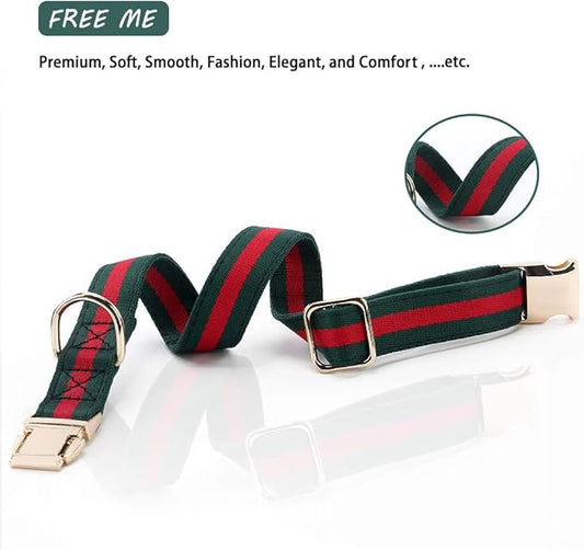 Premium Dog Collar, Cute Dog Collars Luxury Style, Durable Pet Collars and Dog Leash with Metal Buckle Safety for Medium Dogs