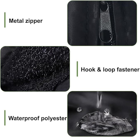 DONGKER Bird Cage Cover,Waterproof Bird Black-Out Cover Breathable with Zipper & Self-Adhesive Fastening for Parrot Parakeets Winter Windproofing & Warmth