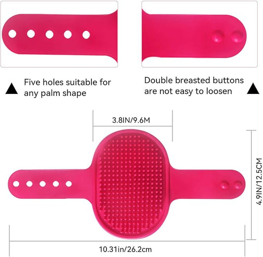 Dog Grooming Brush,Pet Shampoo Massage Bath Brush Comb with Adjustable Loop Handle for Grooming Short and Long Hair Cats and Dogs, 2pcs(Tapered brush head, Blue+Green)