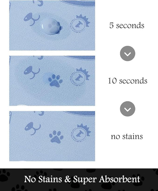 Pet Feeding Mat-Absorbent Dog Mat for Food and Water Bowl-No Stains Quick Dry Dog Water Dispenser Mat
