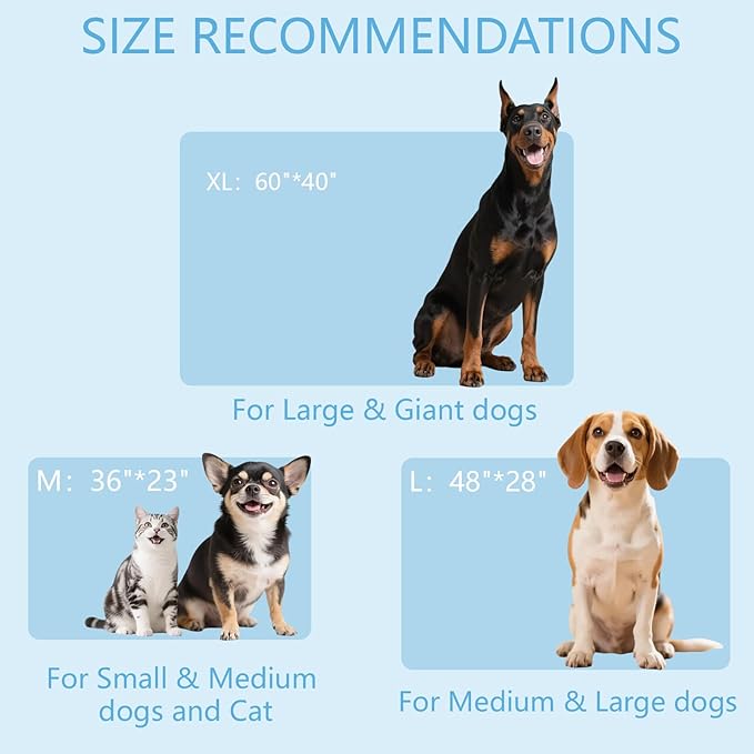 BECEMURU Dog Cooling Mat in Summer & Plush Warm Blanket in Winter, 2-Sided Reversible Dog Pad, 48"x28" Thickened Pet Bed for Crate, Kennel, Sofa - Machine Washable, Non-Gel, Durable