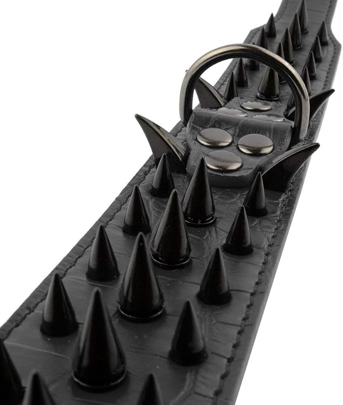 Serijoars Spiked Studded Dog Collar, PU Leather Dog Collar, Adjustable Pet Collars for Medium or Large Breed Pet (M, Black3)