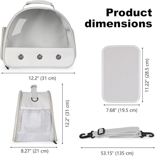 Bearded Dragon Carrier,Lizards Carrier, Small Animal Travel Carrier for Hedgehog Rat Parrot Bird Guinea Pig, Portable Guinea Pig Travel Carrier for 2(Grey)