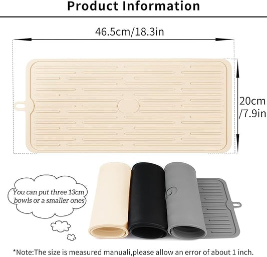 Ptlom Pet Placemat for Dog and Cat, Anti-Slip Waterproof Dogs Feeding Mat Prevent Food and Water Overflow, Bowl Mats Suitable for Medium and Small Pets, Beige, Silicone