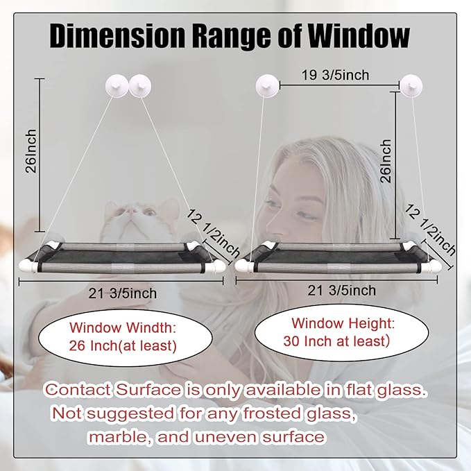 ZALALOVA Cat Perch, Cat Window Seat Large Sturdy Bed Fleece Blanket 2025 Latest Screw Suction Cups Resting with Blanket(Brown)