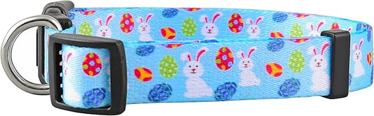 Native Pup Easter Dog Collar, Cute Spring Gift for Puppies, Pink Pastel, Eggs, Chicks, Bunny Adjustable for Small, Medium, Large Breeds (Bunny & Eggs, Small)
