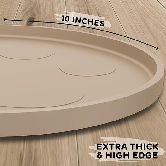 Dog Food Mat Round 10" - Raised Edges Dogs Mat for Food and Water Prevent Spill, Waterproof Cat Food Mats Protect Floors, Easy Clean Dog Bowl Mats for Food and Water, Silicone Pet Feeding Placemats
