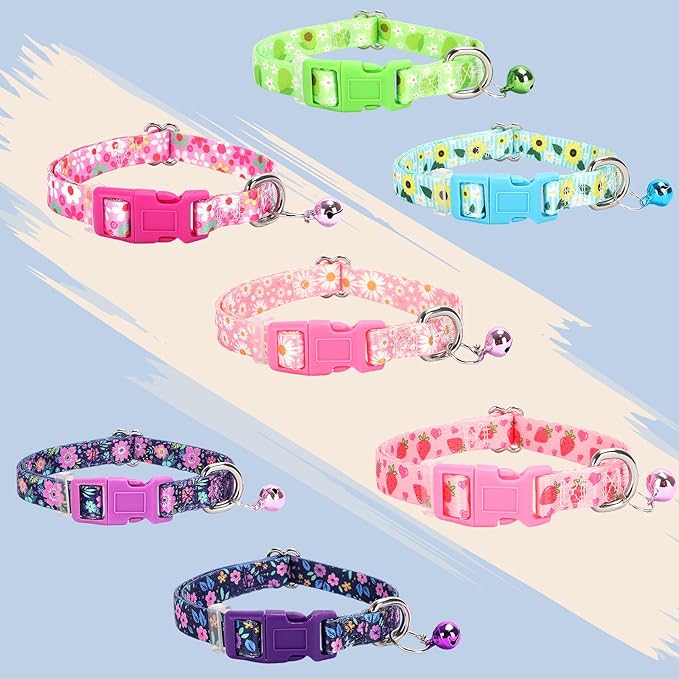 Small Dog Collar with Bell - Durable Nylon Collar for Small Breeds,Adjustable Cute Fruit Pattern Collar for Chihuahua Pomeranian Yorkie, Heavy-Duty for Active Puppie(Avocado S)
