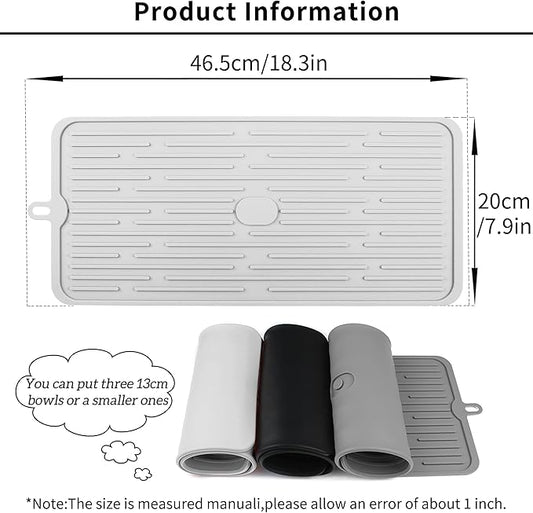 Ptlom Pet Placemat for Dog and Cat, Anti-Slip Waterproof Dogs Feeding Mat Prevent Food and Water Overflow, Bowl Mats Suitable for Medium and Small Pets, Light Gray, Silicone
