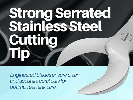 ARTMAN INSTRUMENTS Coral Cutters 7.5” Crescent Style Heavy Duty Stainless Steel Fragging Tool for Reef & Marine Aquariums, Precision Coral Trimmer for SPS & LPS Corals Medical Grade Stainless Steel
