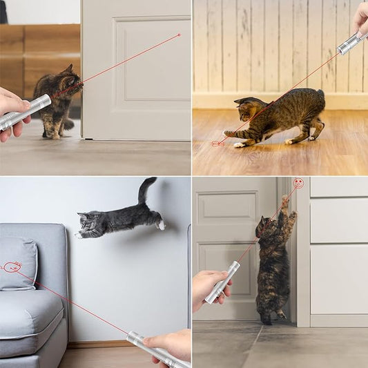 TBTeek Cat Toys, Rechargeable, 3 Light Modes & 5 Adjustable Patterns, Portable Interactive Kitten Pet Dog Cat Mouse Toy for Fun Chase Play Exercise(3 Pack)