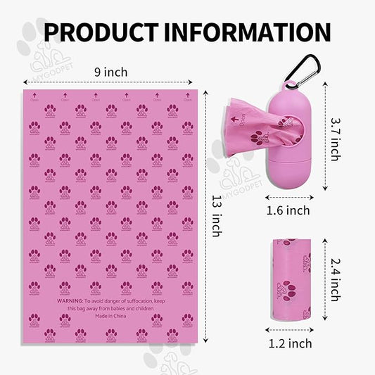 Dog Poop Bags Rolls with Dispenser 150 Count Biodegradable Bags for Dog and Cat Lavender Scented Waste Bag Leak Proof Doggie Poop Bag Doggy Trash Bag Purple