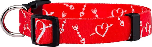 Native Pup Valentine’s Dog Collar- Valentines Day Pet Collars- Valentine Girly Hearts- Pink Red Heart- Cute Boy Girl Puppy Gift- Adjustable for Small, Medium, Large Breeds (Cupid's Arrows, Medium)