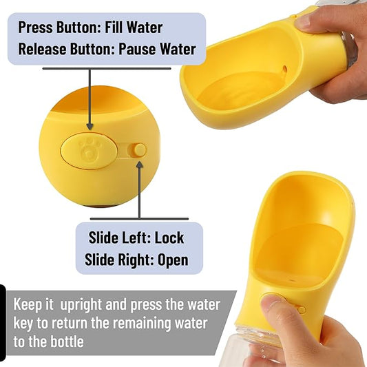 Mr. Pen Portable Dog Water Bottle - 19oz, Large, Yellow, Travel Dog Water Bottle Dispenser, Not Dishwasher Safe