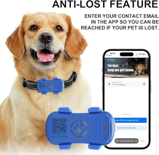 GPS Tracker for Dogs & Cats Pet GPS Location Tracker with Smart Alerts & Location History Geo-Fence Real-Time Waterproof iOS & Android Subscription Required (5-Day Free Trial)
