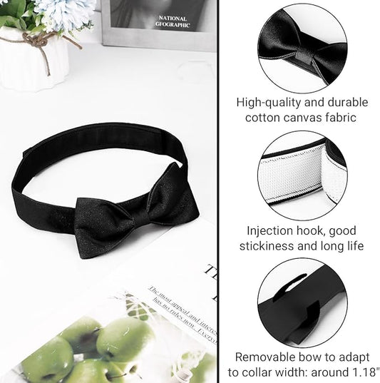 Segarty Dog Wedding Outfit, Adjustable Black Bowtie Collar for Extra Large Dogs Neck Girth 16.5-21.3in, Tie Tuxedo Comfortable Pets Grooming Accessories for Formal Wedding Holiday Birthday Party