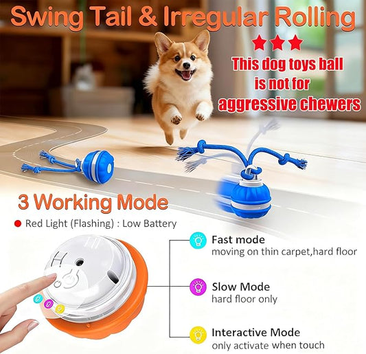 2Paks Interactive Dog Toys,Peppy Pet Ball for Dogs,Motion Activate Rolling Ball for Puppy/Medium Dogs,Active Rolling Dog Bal l Wicked Bal l for Daily Training, Dog Toys to Keep Them Busy(Blue&orange)