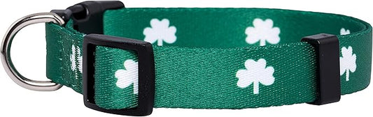 Native Pup St Patricks Dog Collar- Saint Patrick Green Shamrock Pet Collars- St. Patrick’s Lucky Irish- Cute Boy Girl Puppy Gift- Adjustable for Small, Medium, Large Breeds (Shamrock, Small)