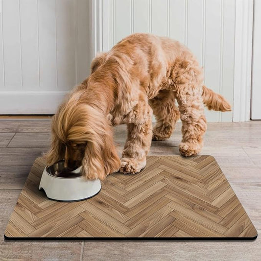 Pet Feeding Mat for Floors Waterproof Dog Mat for Food and Water Absorbent Quick Dry Non Slip mat for Cat Bowls
