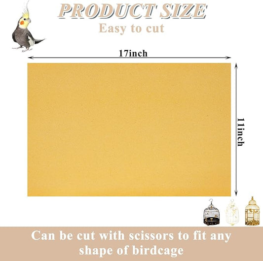 50 PCS Gravel Liner Paper for Bird Cage 11 x 17 Inch Bird Cage Paper Liners Gravel Liner Paper Birdcage Paper Cage Liner for Birdcage Parrots Cockatiels