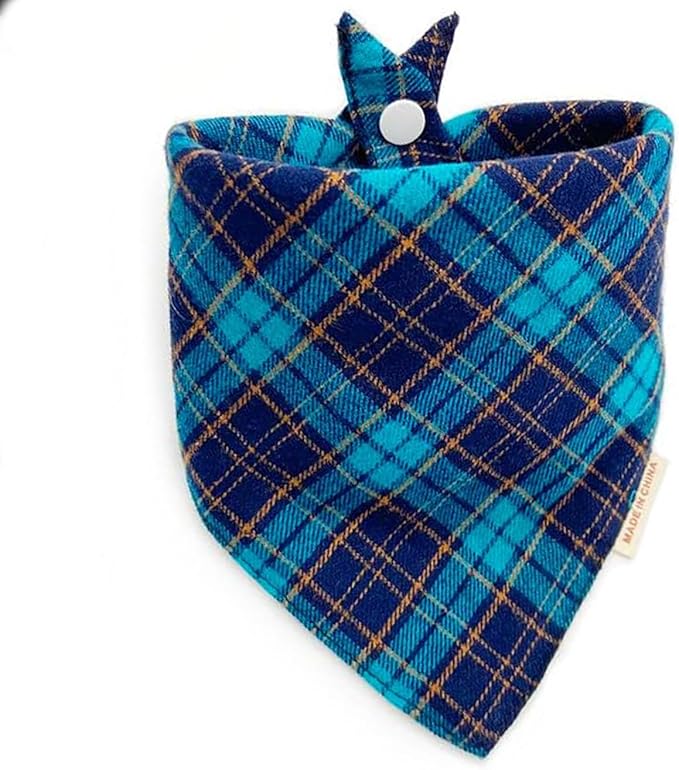 Dog Bandana(Midnight Lagoon Plaid S)
