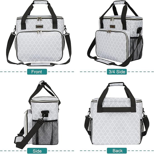 BAGLHER Dog Travel Bag, Pet Travel Bag (ALL Pet Travel Supplies), With 2 Pet Food Containers and 2 Collapsible Silicone Bowls; Essential Kits for Pet Travel DLwhite
