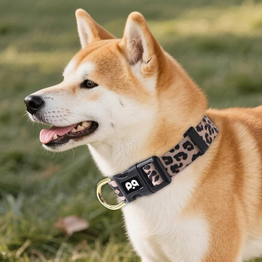 QQPETS Adjustable Soft Dog Collar: Print Flower Pink Multicolor Cute Patterns for XS Small Medium Large Pet Girl Boy Puppy Walking Running Training