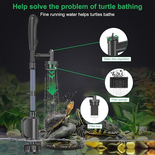 Electric Aquarium Vacuum Gravel Cleaner, 36W Electric Fish Tank Cleaning Tools with Strong Suction for Automatic Water Change Algae Filter Water Circulation Wash Sand 580GPH (Black)