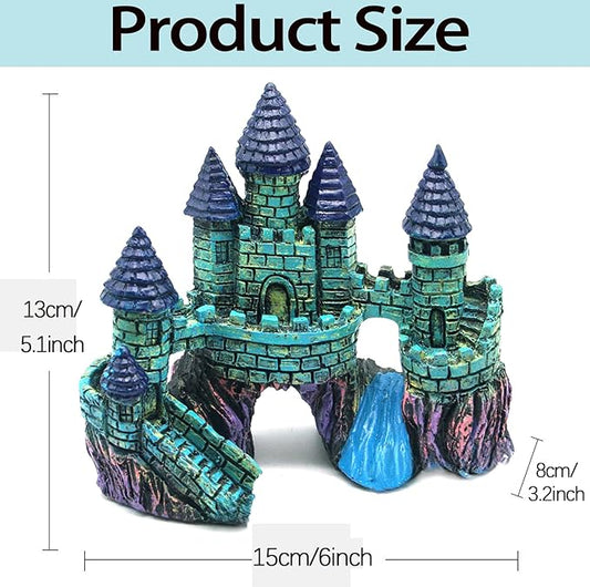 Fish Tank Decorations Vintage Castle Aquarium Decorations Resin Cave Hideouts Large for for Betta Fish Freshwater and Saltwater Fishtanks, Fish Tank Accessories