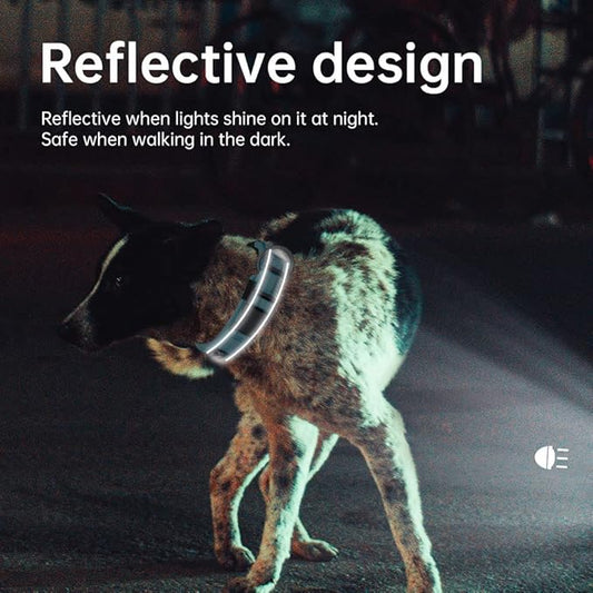 EXCELLENT ELITE SPANKER Reflective Dog Collar Classic Soft Padded Breathable Nylon Adjustable Pet Collar with Quick Release Buckle for Boy Girl Male Female Small Medium Large Dogs Training(Black-L)