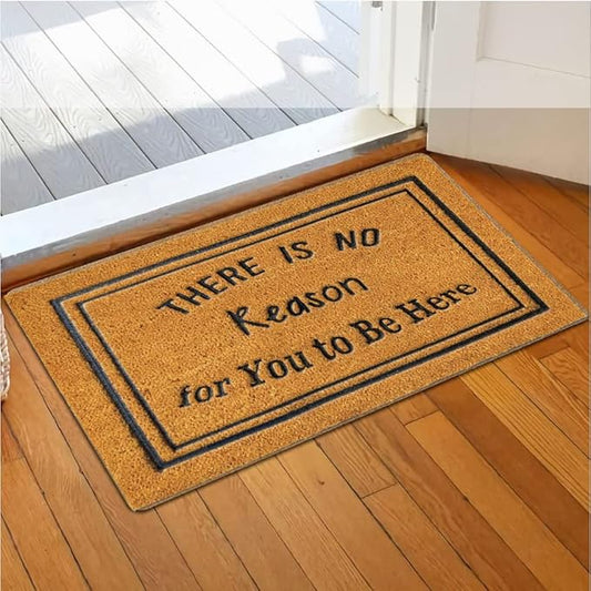 Assaoy There is no Reason for You to be Here Unwelcome mat Funny Door Mats Outside Coir Doormat for Home Entrance,Front Floor Rubber Mat Indoor Outdoor Spring mats Heavy Duty Backing Patio 30”x18 in