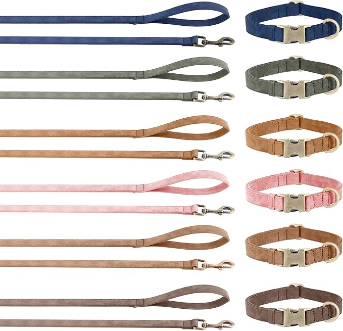 Genuine Leather Dog Collar - Adjustable Pet Collar with Quick Release Metal Buckle, Soft Skin Friendly Real Leather Collar for Small, Medium, Large Dogs (Dark Green, M:Fit 12-20" Neck)