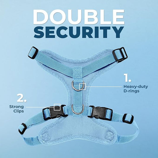 Voyager Step-in Pet Harness - All Weather Mesh, Adjustable Step in Harness for Cats and Dogs by Best Pet Supplies - Baby Blue, S