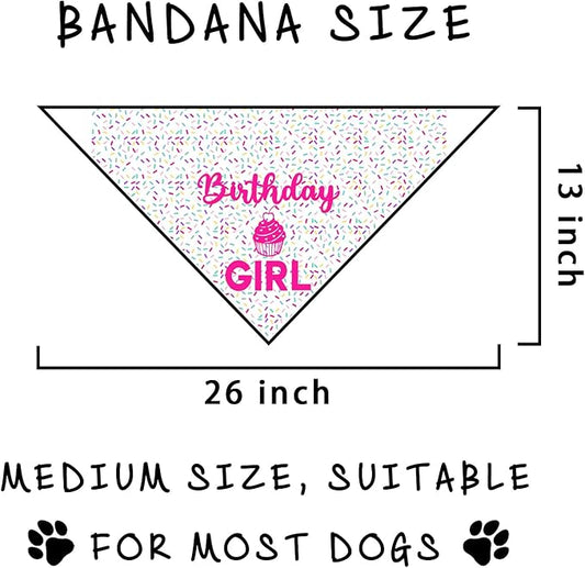 Dog Birthday Bandana Birthday Girl Pet Scarf Bibs Accessories Party Supplies for Dog Lover Small Medium Puppy Bandanas Girl